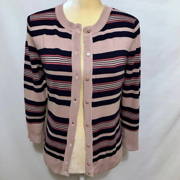 Halogen NWT Striped Knit Cardigan Women S - Picture 7 of 9
